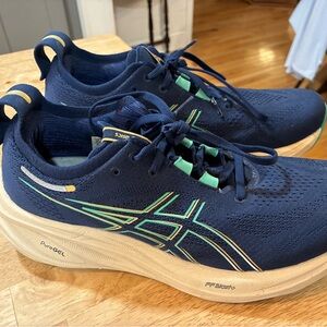 ASICS Gel Nimbus 26 Blue Expanse Aurora Green Size 9.5 Women’s Running Shoes Z